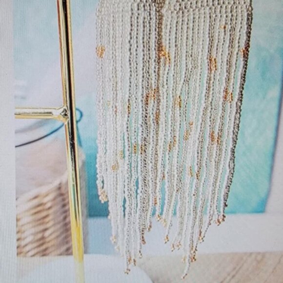 Coyote Court Silver Seed Bead Fringe Earrings - Picture 3 of 3